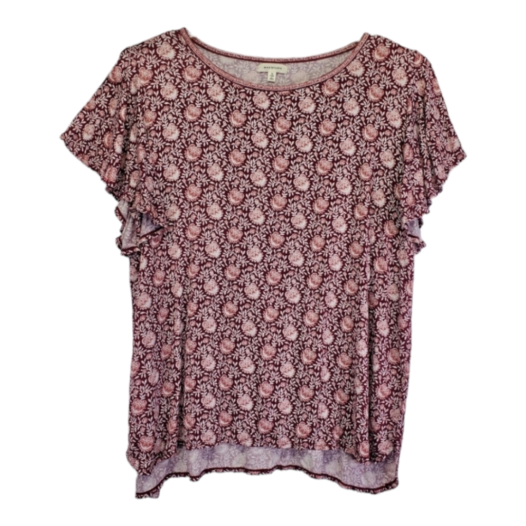 Max Studio Women's Floral Blouse Wing Sleeves Super Soft/Stretchy Size 1x